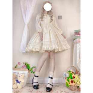 现货草莓巫女少女奈莉原创洛丽塔长袖op日常新年 优雅 秋冬连衣裙