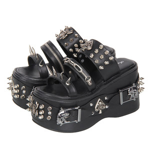 饰 超高跟 松糕拖鞋 普普家 改版 LOLITA重工铆钉装 L220 2025新品