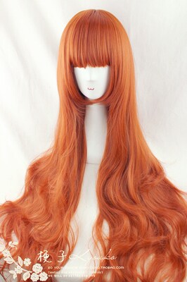 日常cosplay红棕色大波浪长卷发100cm水纹卷