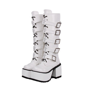 Lolita 经典 PUNK靴圆头松糕系带高筒靴M284 2025新品 普普家