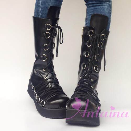 antaina厚底靴哥特风格朋克街拍