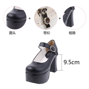 6016 圆头浅口动漫PUNK粗跟女王高跟女王鞋 2020新款 LOLITA鞋