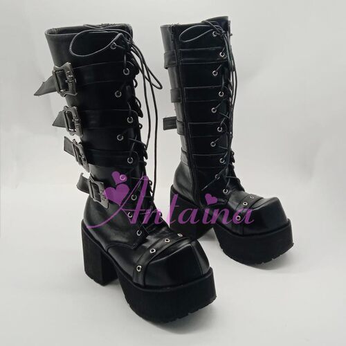 antaina朋克原宿松糕绑带