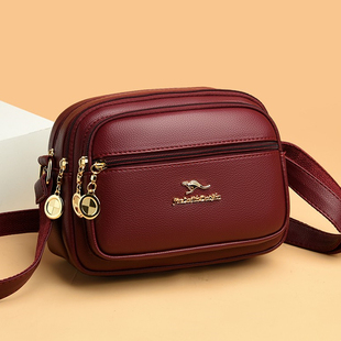 真皮女包中年妈妈包2025新款 中老年人斜挎包 软皮多层结婚婆婆时尚