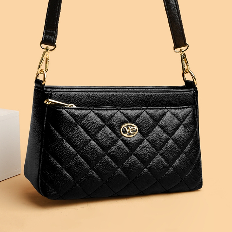 妈妈包中年斜挎小包软皮多层菱格