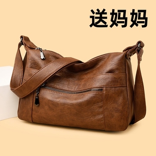 真皮女包2025新款中年妈妈软皮大容量多层牛皮秋冬老人单肩斜挎包