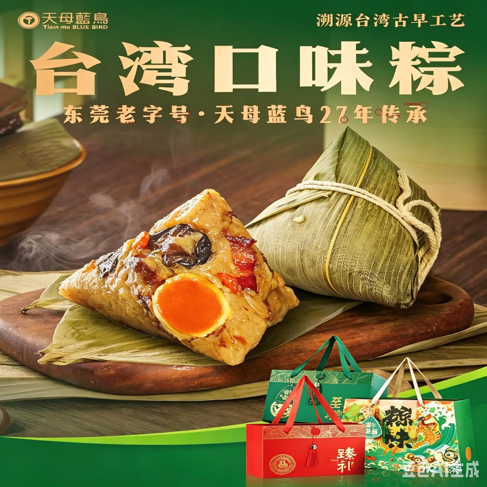 台湾口味肉粽鲍鱼干贝麻辣黑米紫薯粽子礼盒端午送礼独立包装