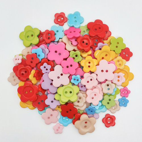 100颗混装diy花朵纽扣手工制作