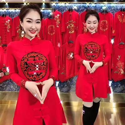 2021年新年装唐装女开衫修身外套