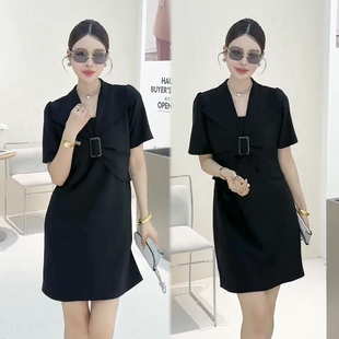 小众赫本风短袖连衣裙女2026春季新款轻奢高级感气质中长裙女裙潮