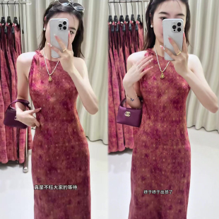 御姐风性感修身连衣裙女2026夏季新款扎染设计感显瘦长裙女裙子潮
