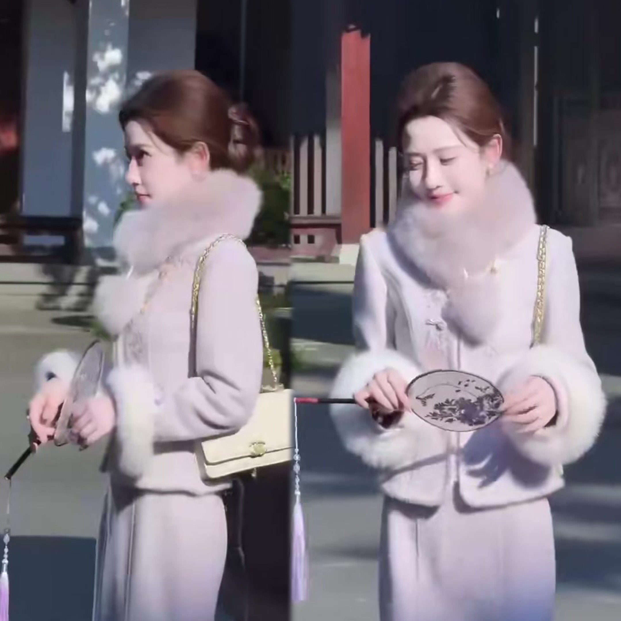 精致国风套装裙2025冬季新款毛毛袖收腰上衣+高腰包臀裙两件套装,女装/女士精品,时尚套装,淘宝优惠券,粉丝福利购,淘宝优惠卷