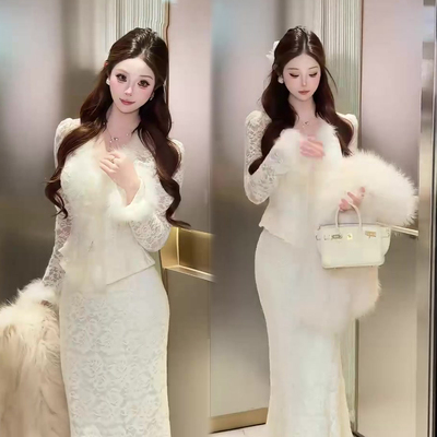 女神性感时尚套装女上衣+鱼尾裙