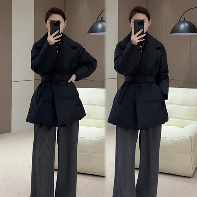 欧货爆款时尚简约百搭棉服女2024冬季新款收腰显瘦洋气高级感棉衣