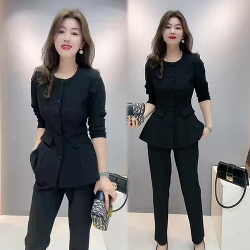 气质优雅时尚上衣休闲裤两件套