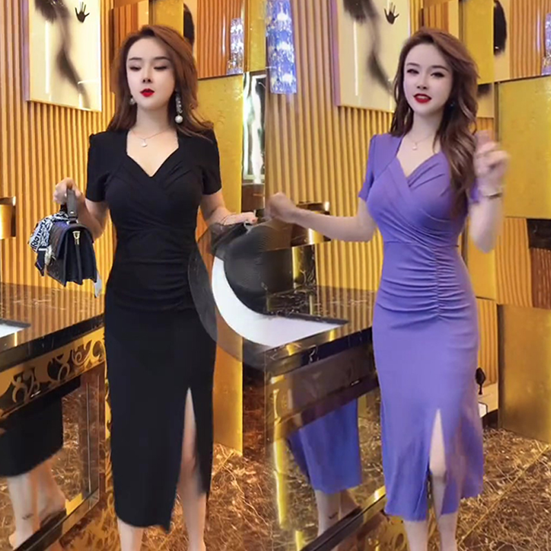 网红爆款性感紧身包臀裙女欧货2023夏季新款修身显瘦女神范连衣裙