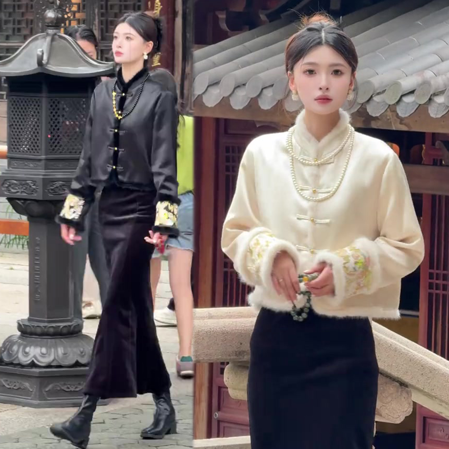 新中式国风套装裙外套+半身裙