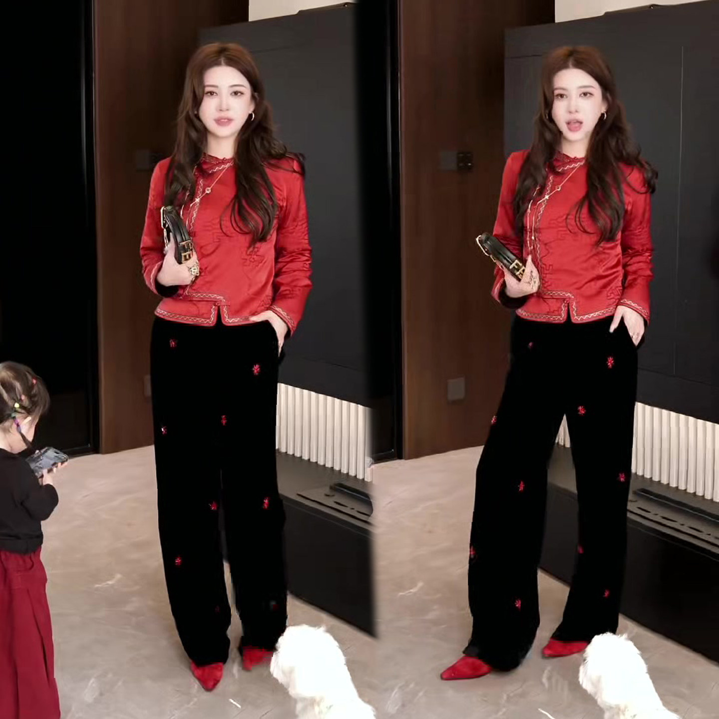 民族风时尚套装女2026春季新款国风复古盘扣上衣+高腰丝绒阔腿裤,女装/女士精品,时尚套装,淘宝优惠券,粉丝福利购,淘宝优惠卷