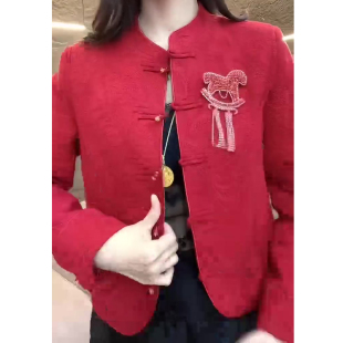 国风盘扣外套女2026春季 爆款 新款 本命年上衣时尚 外衣 新年款 新中式