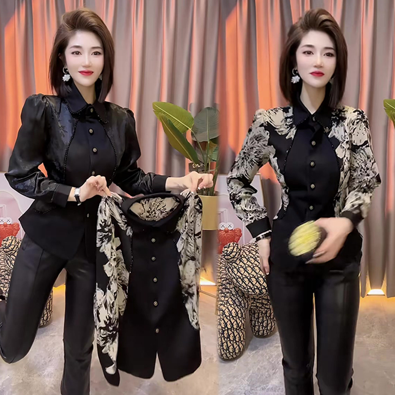 欧货时尚洋气钉珠设计感衬衫