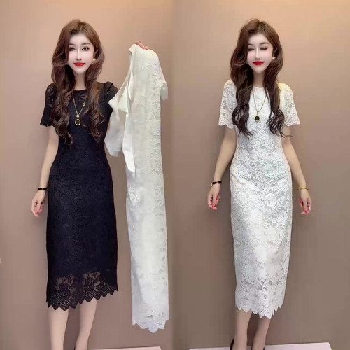 成熟气质蕾丝裙女显瘦长裙
