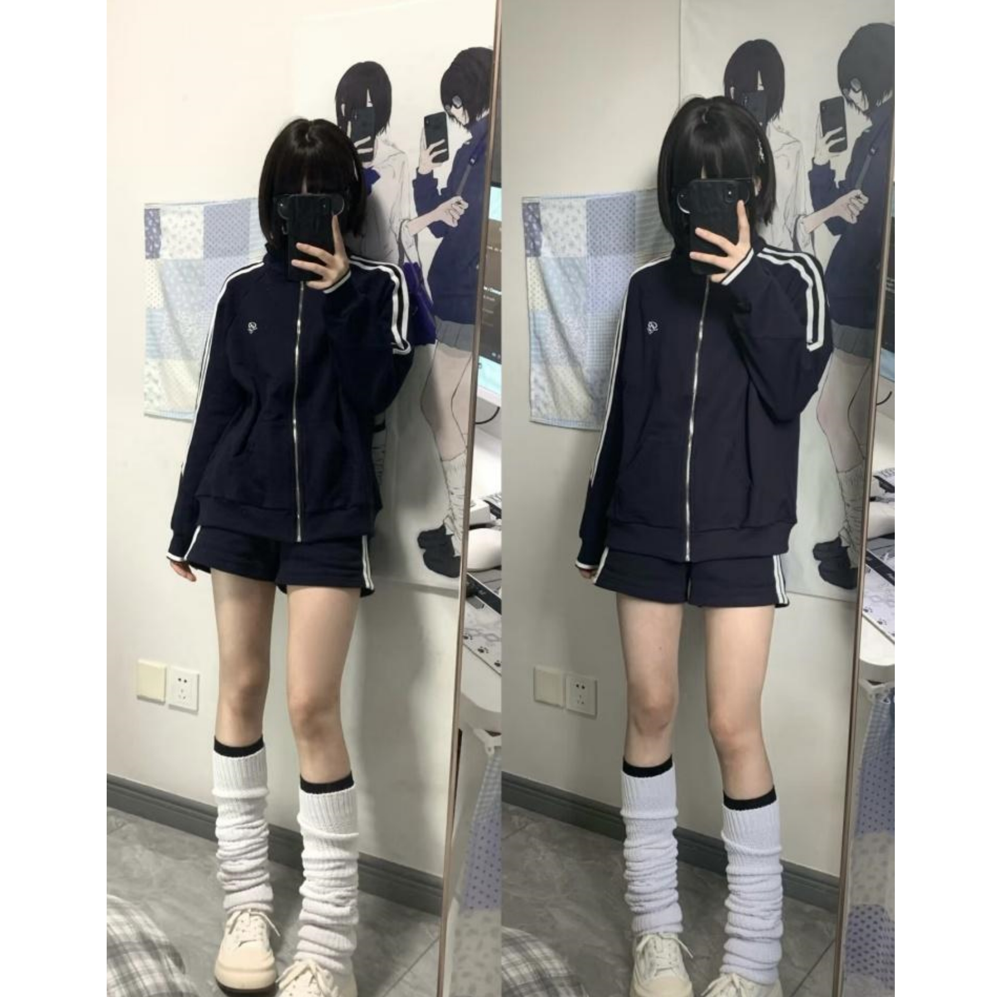 【铃音高】绀色运动服套装女春秋款日系学院风百搭校服卫衣jk制服