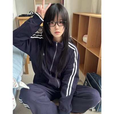 【铃音高】绀色运动服套装女春秋款日系学院风百搭校服卫衣jk制服