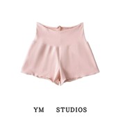 美式 舒适芭蕾粉低腰密考折叠短裤 高弹少女风运动打底热裤 包邮