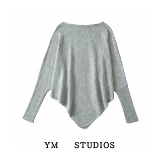 包邮 露肩慵懒风斗篷衫 不规则宽松版 女秋冬季 毛衣 型针织蝙蝠衫