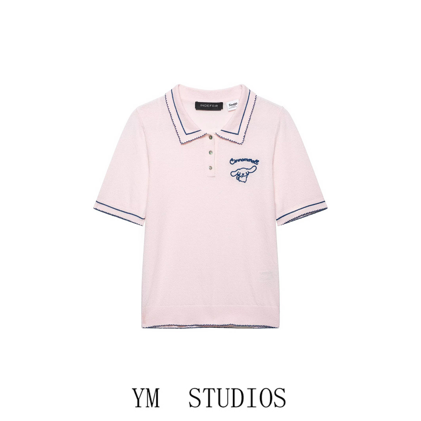 校园风刺绣短袖POLO衫女夏季