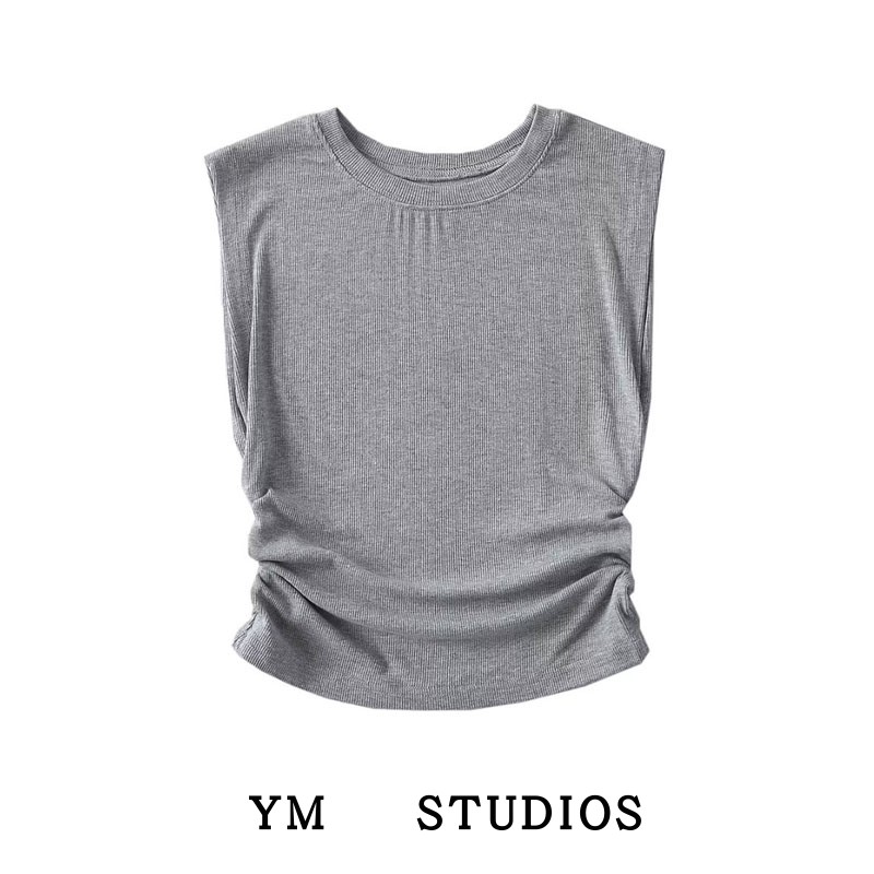 无袖纯色显瘦背心减龄百搭