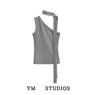 斜肩围巾颈饰无袖 设计款 背心辣妹外穿小性感打底吊带个性 包邮