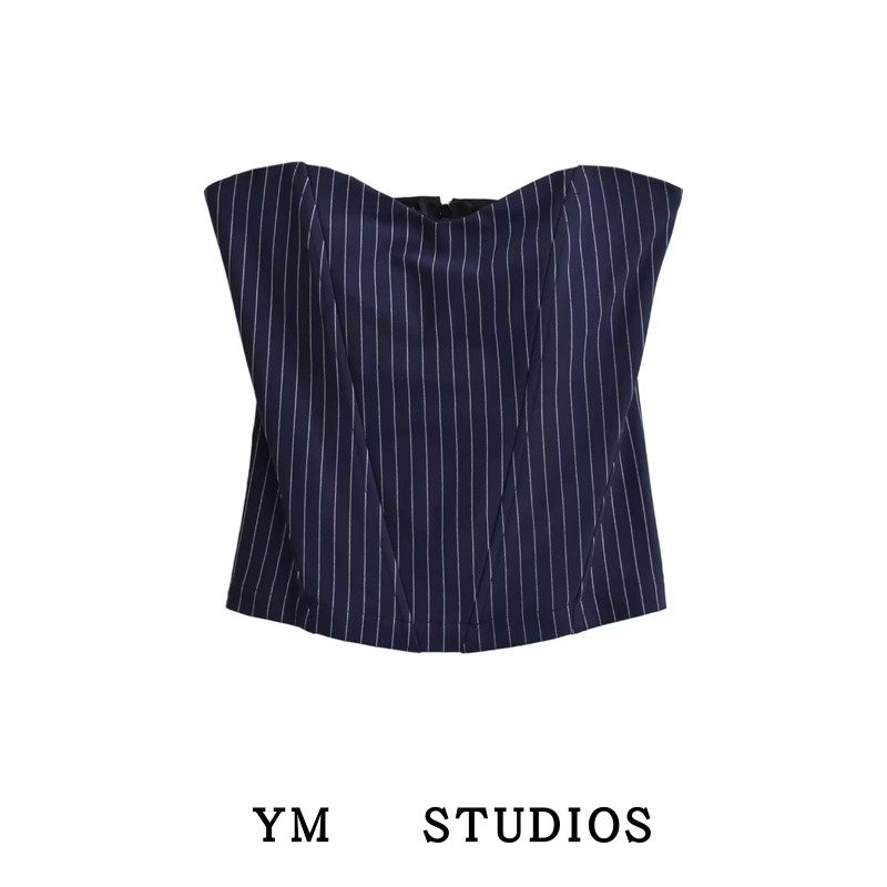 【包邮】甜酷风鱼骨带胸垫塑身抹胸拽酷美式设计感条纹背心外穿潮,女装/女士精品,背心吊带,淘宝优惠券,粉丝福利购,淘宝优惠卷