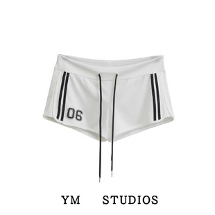 【包邮】美式运动风低腰字母印花休闲裤显瘦抽绳跑步健身超短裤女