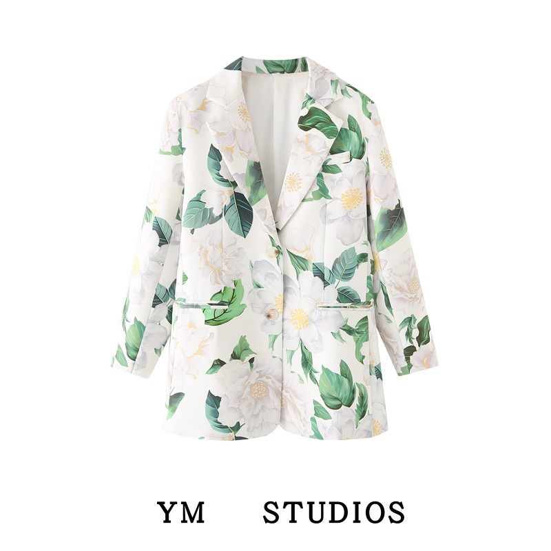【包邮】新中式国风复古植物花卉印花女士西装四季穿着休闲外套衫,女装/女士精品,西装,淘宝优惠券,粉丝福利购,淘宝优惠卷