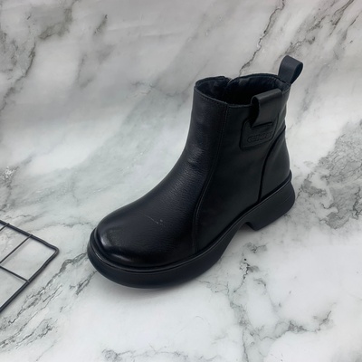 真皮2025新款断码处理短靴女靴舒适大码靴41加绒保暖棉靴休闲女鞋