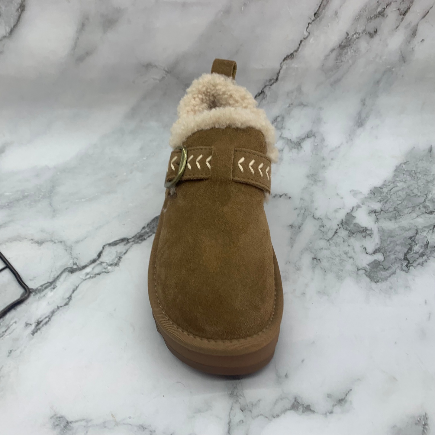 真皮勃肯鞋磨砂皮平底鞋2025新款断码处理女鞋舒适休闲加绒棉鞋