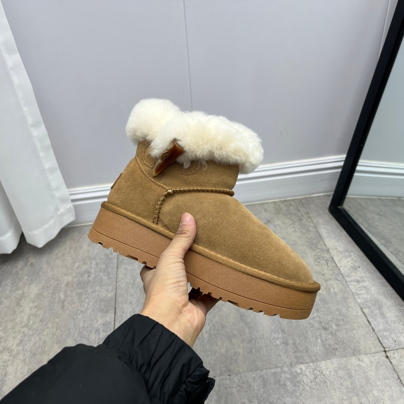 雪地靴2025新款断码处理女靴女鞋棉靴加绒保暖真皮套脚磨砂皮短靴