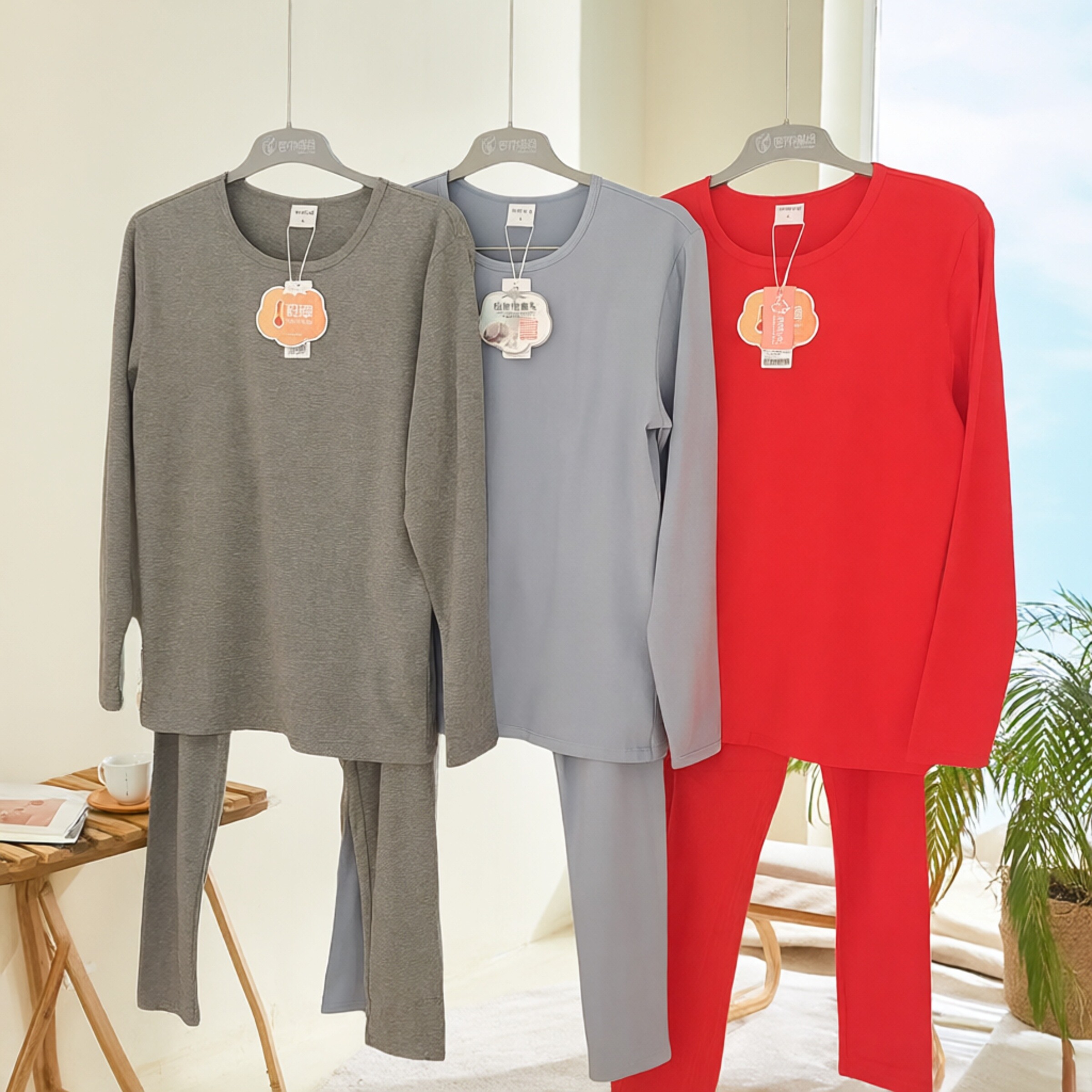 都市丽人男士保暖秋衣秋裤套装