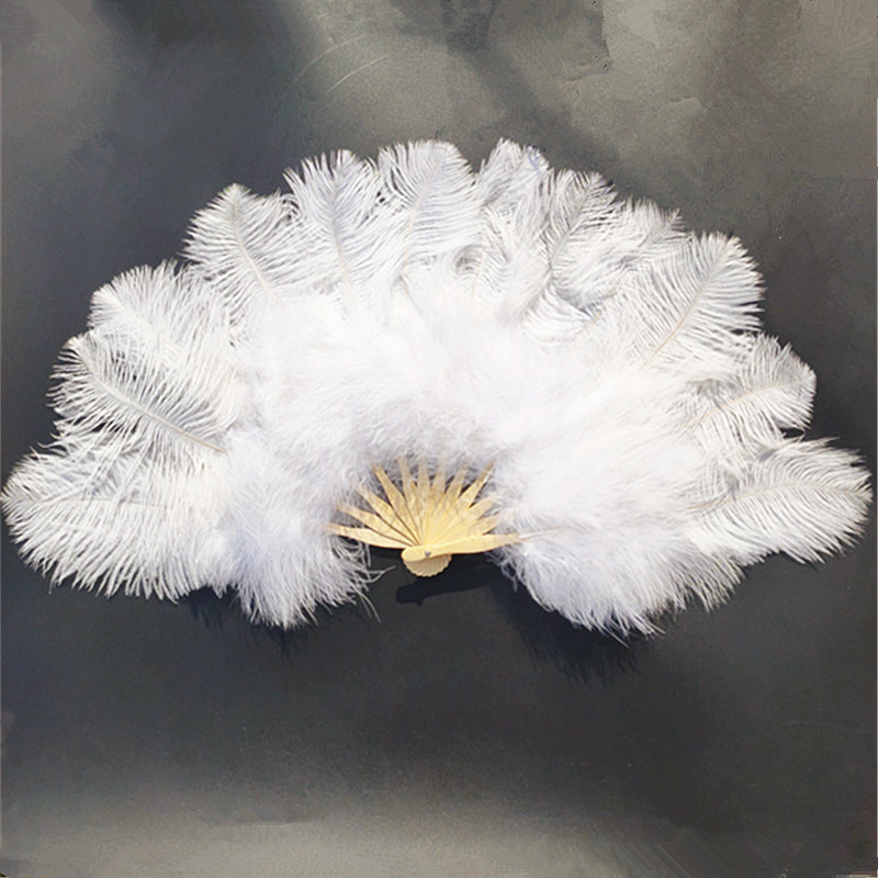 定做黑色欧式洛丽塔鸵鸟羽毛扇子