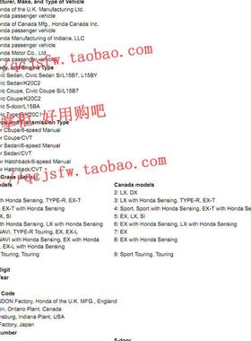 2016-2019年款田十代思域维修手册电路图FC1 FC2 FC3 FC4 FK7 FK8