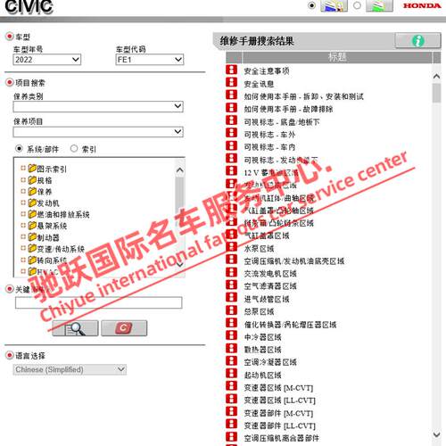 2022年款本田十一代思域维修手册电路图线路接线资料正时保养FE1