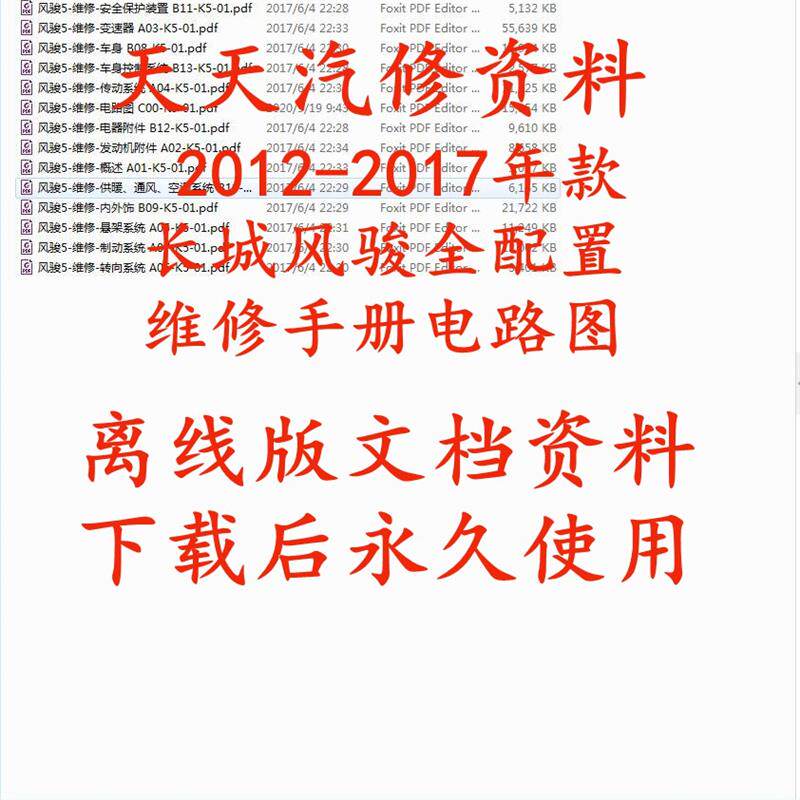 2017-2012年款长城风骏5维修手册电路图汽车线路图