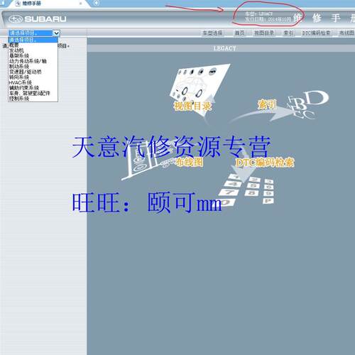 2014-2015年款速霸陆LEGACY与傲虎维修手册资料电路图