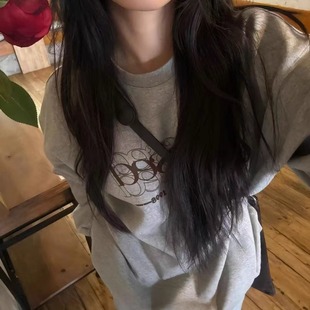 笑笑家INchooseu 韩系慵懒风加绒卫衣套装运动休闲两件套显瘦百搭