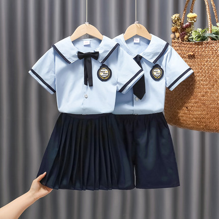 幼儿园园服夏季海军风学院套装大班毕业拍照服儿童六一合唱演出服