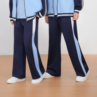 南昌市初中高中校服裤春秋运动长裤男女统一阔腿裤休闲潮胖孩子裤