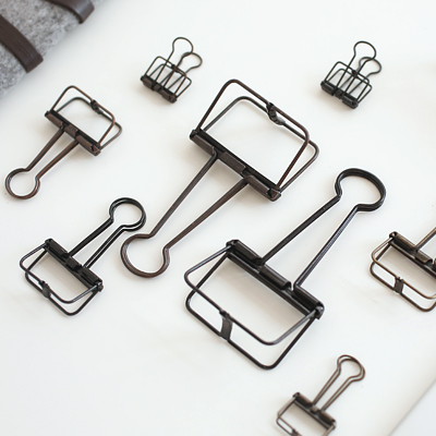 简约彩色金属镂空长尾夹子.手帐办公收纳票据夹试卷夹.工字燕尾夹