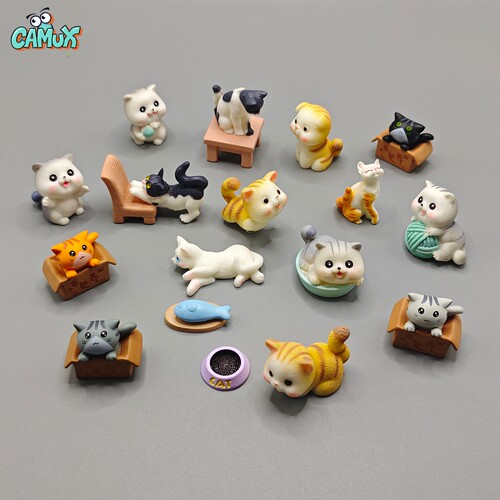 可爱仿真猫咪树脂公仔摆件
