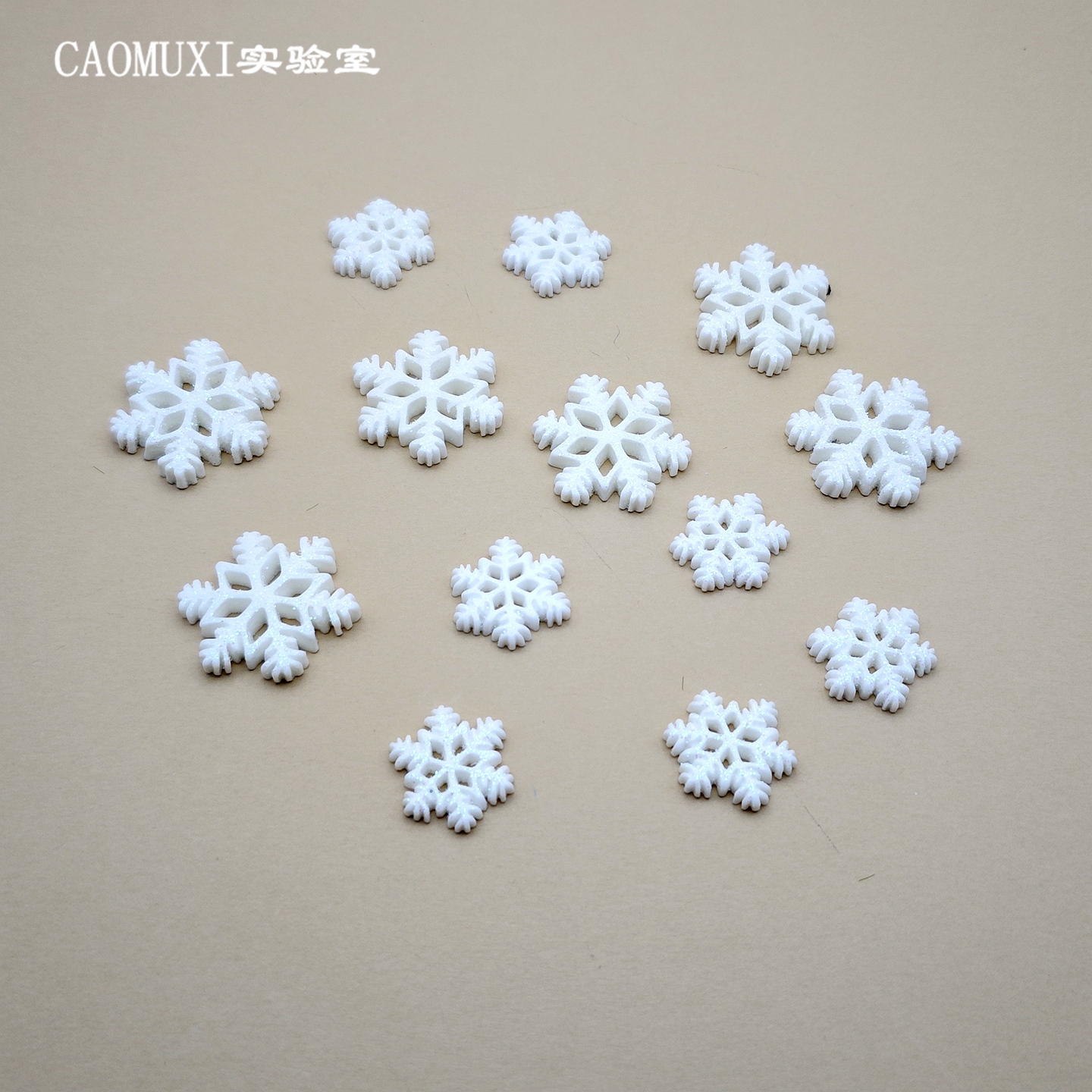 迷你版小号雪花模型圣诞节饰品立体图案造景 微缩树脂摆件 工艺品